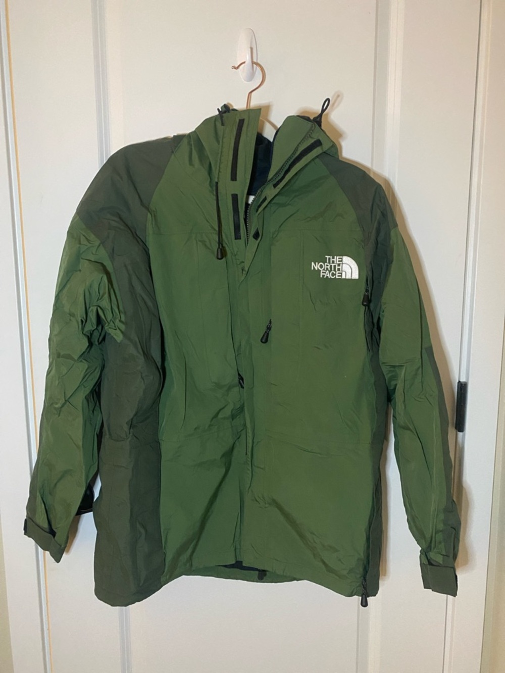 The North Face Men's Olive Green Hooded Rain Jacket